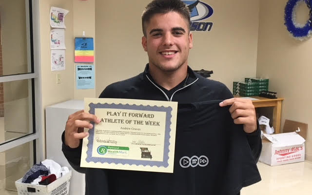 Jefferson’s Andrew Graves Earns Parkland Health Mart Pharmacy Athlete of the Week, Chooses Jefferson County Backstoppers for $25 Donation