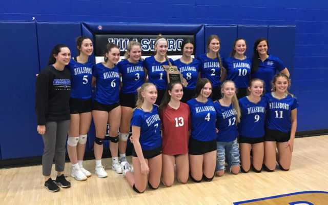 Hillsboro topples St. Pius on KJFF for first volleyball district title since ’97