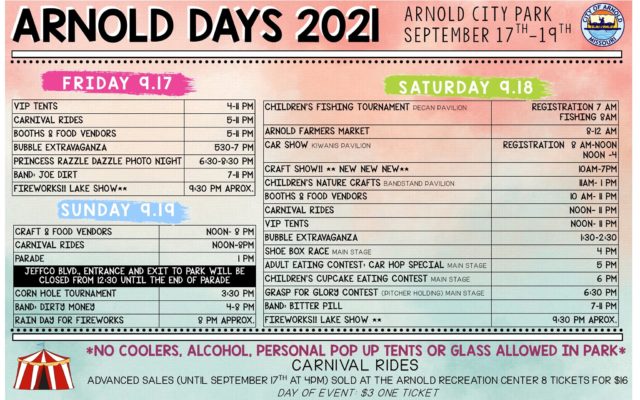 Arnold Days 2021 Coming up this Weekend