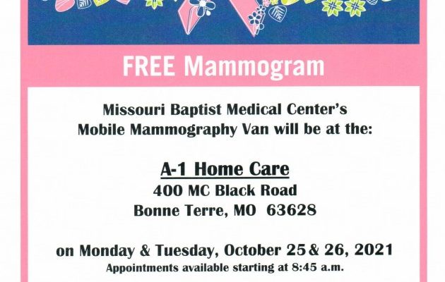 Mammography Van Coming To Bonne Terre