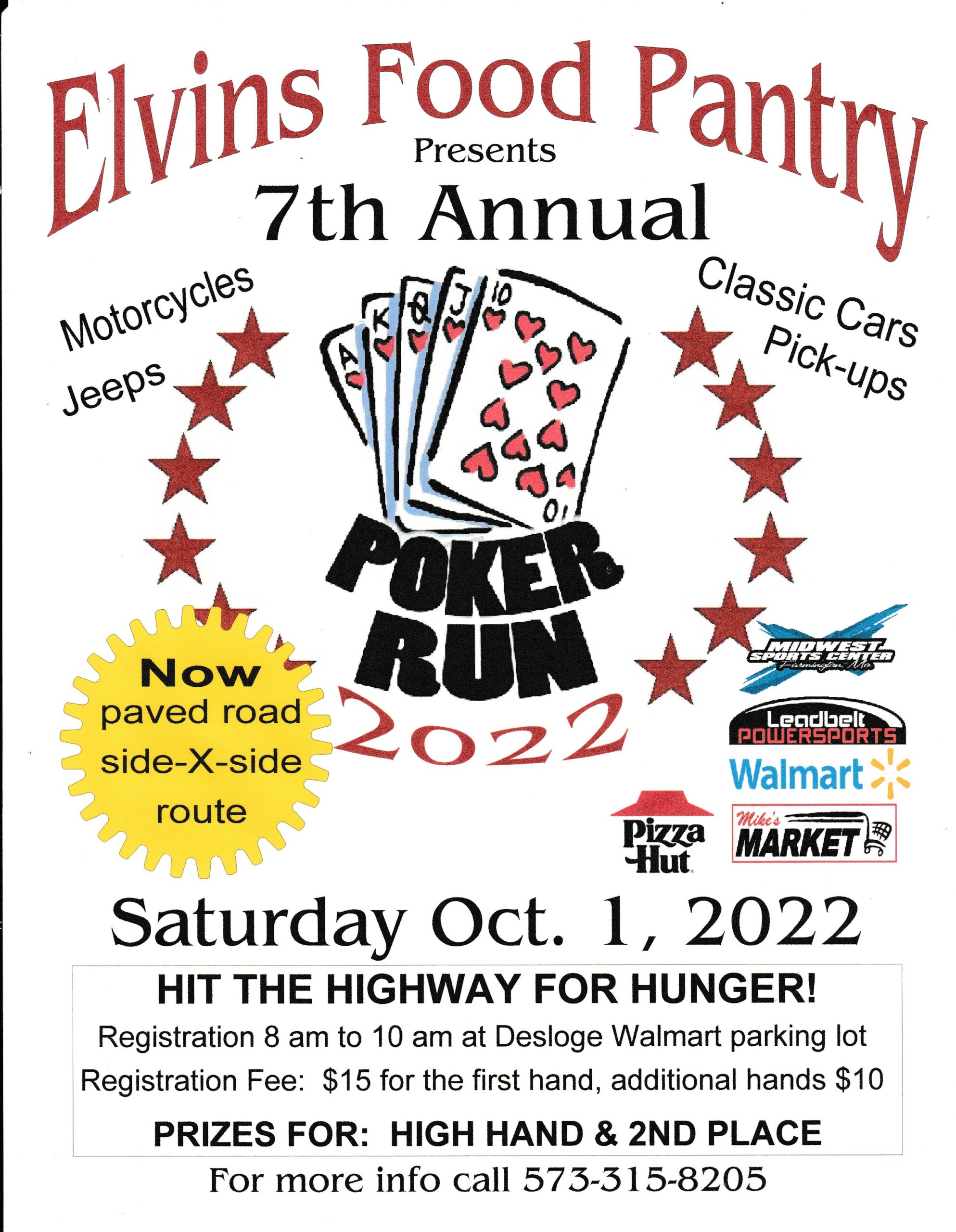 <h1 class="tribe-events-single-event-title">Hit the Highway for Hunger POKER RUN for Elvins Food Pantry</h1>