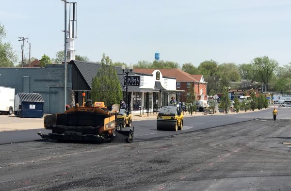 Paving work on Bailey Road in Crystal City wrapping up