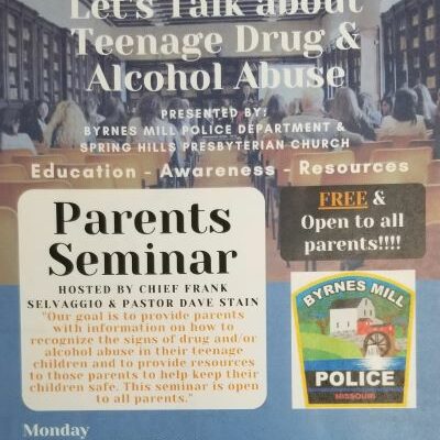 Teenage Drug And Alcohol Abuse Parents Seminar To Be Held In March