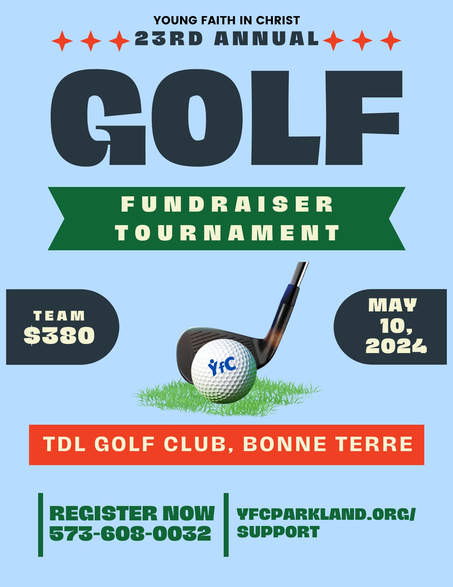 <h1 class="tribe-events-single-event-title">Golf Scramble at Terre du Lac Country Club for Y.F.C.</h1>