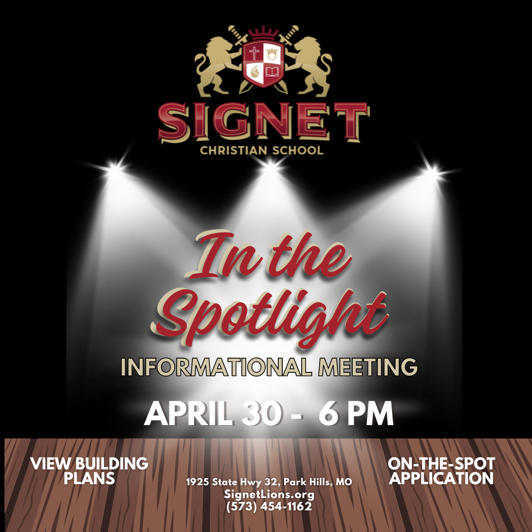 <h1 class="tribe-events-single-event-title">In the Spotlight – Signet Christian School Informational Meeting</h1>